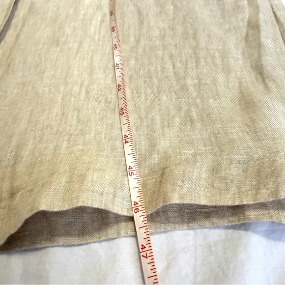 Caslon Linen Duster Long Sleeves Shirt Midi Dress Light Beige Tan Side Slit Sz M - Picture 11 of 11